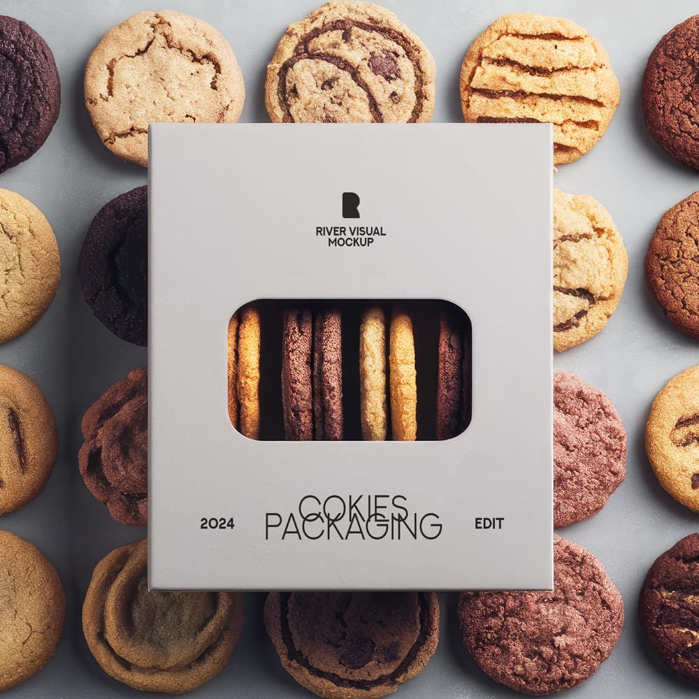 Free Cookies Packaging Mockup PSD