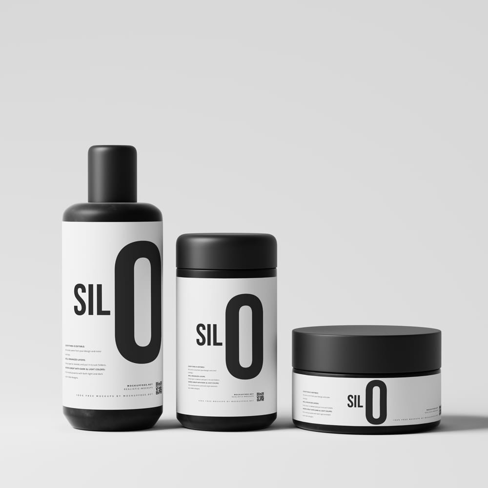 Free Cosmetic Branding Mockup Set PSD