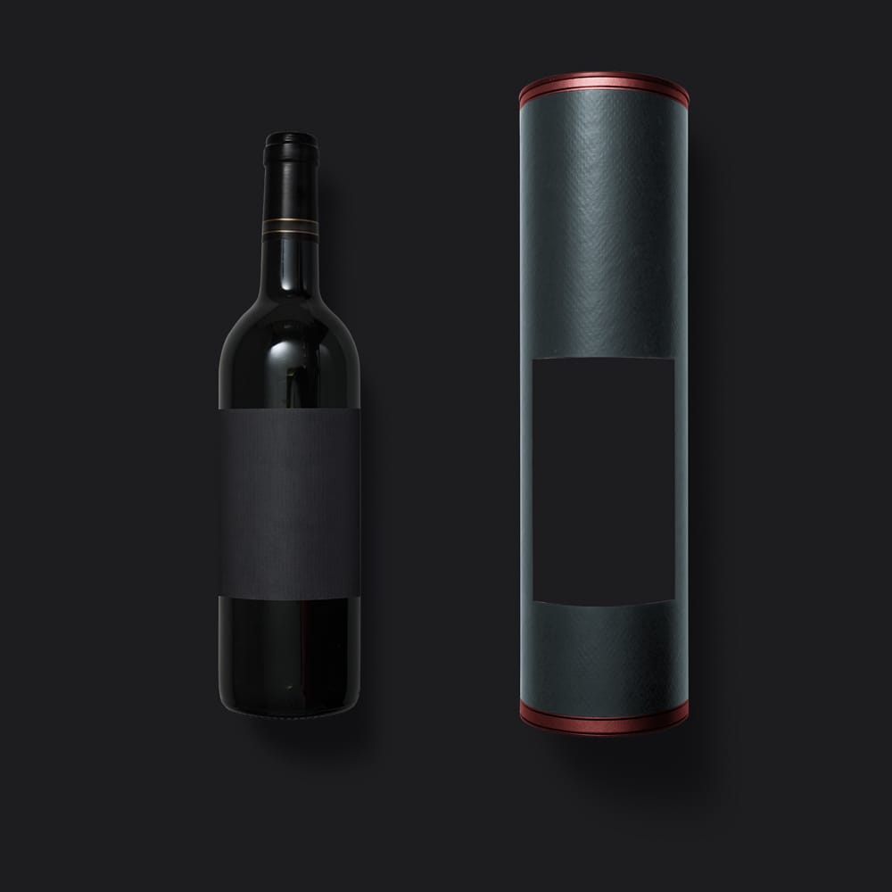 Free Dark Black Wine Bottle Mockup PSD