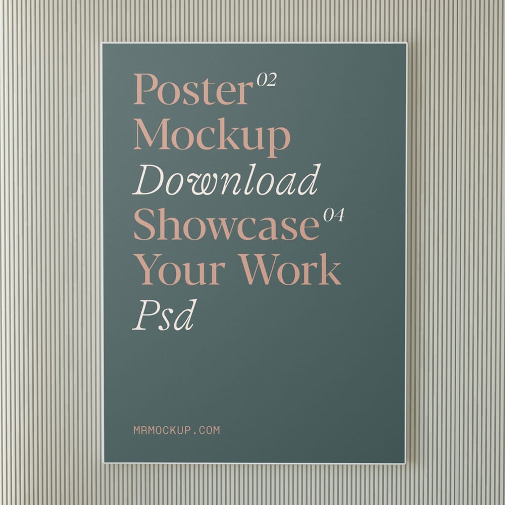 Free Front Interior Poster Mockup PSD