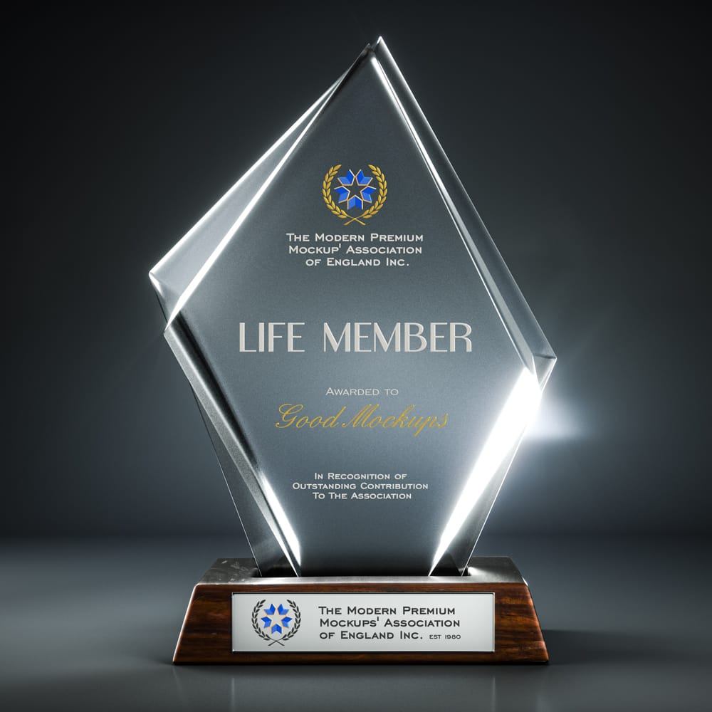 Free Glass Award Trophy Mockup PSD