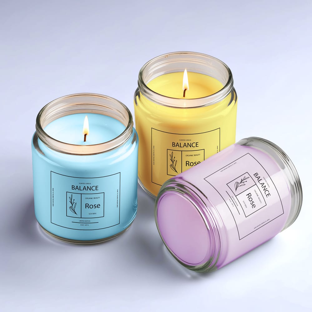 Free Glass Jar Candle Mockup PSD
