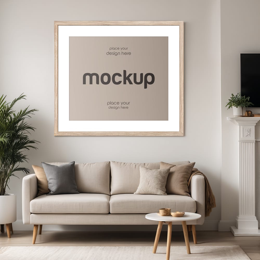 Free Interior Photo Frame Mockup Template PSD