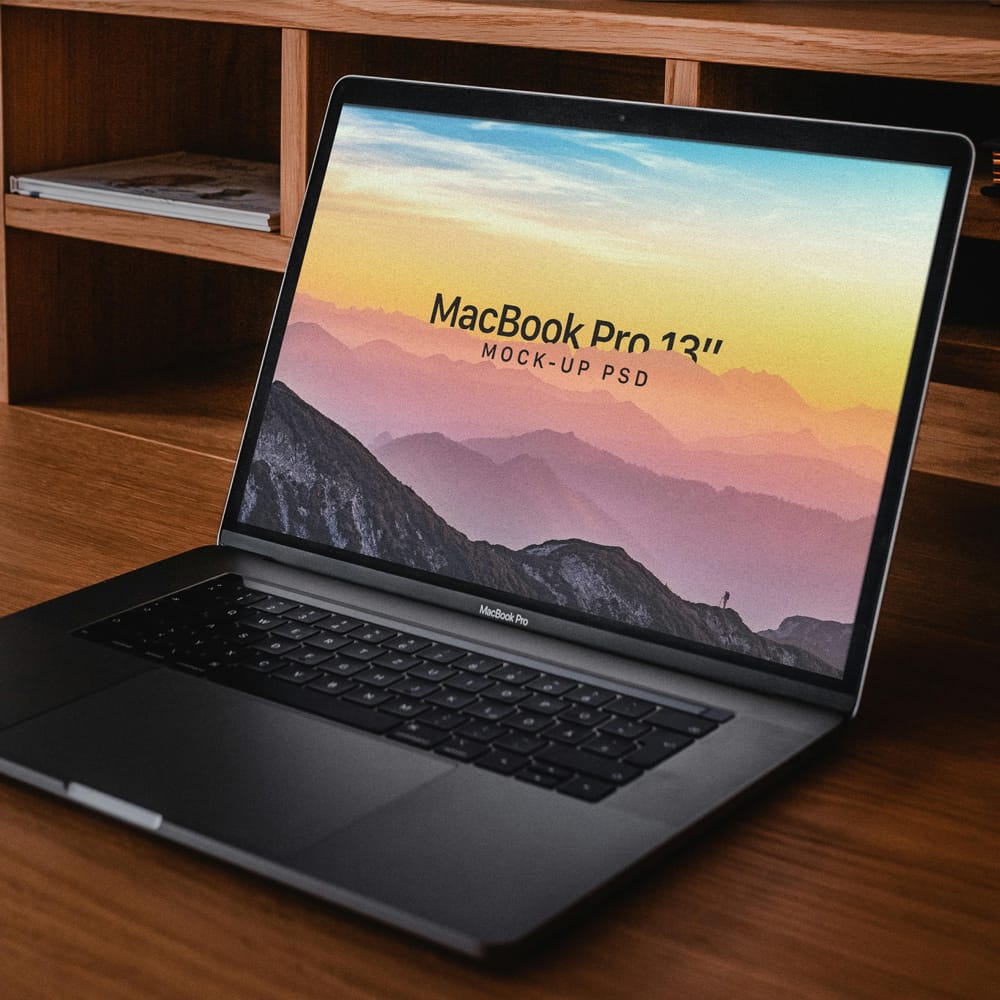 Free MacBook Pro 13″ Mockup PSD