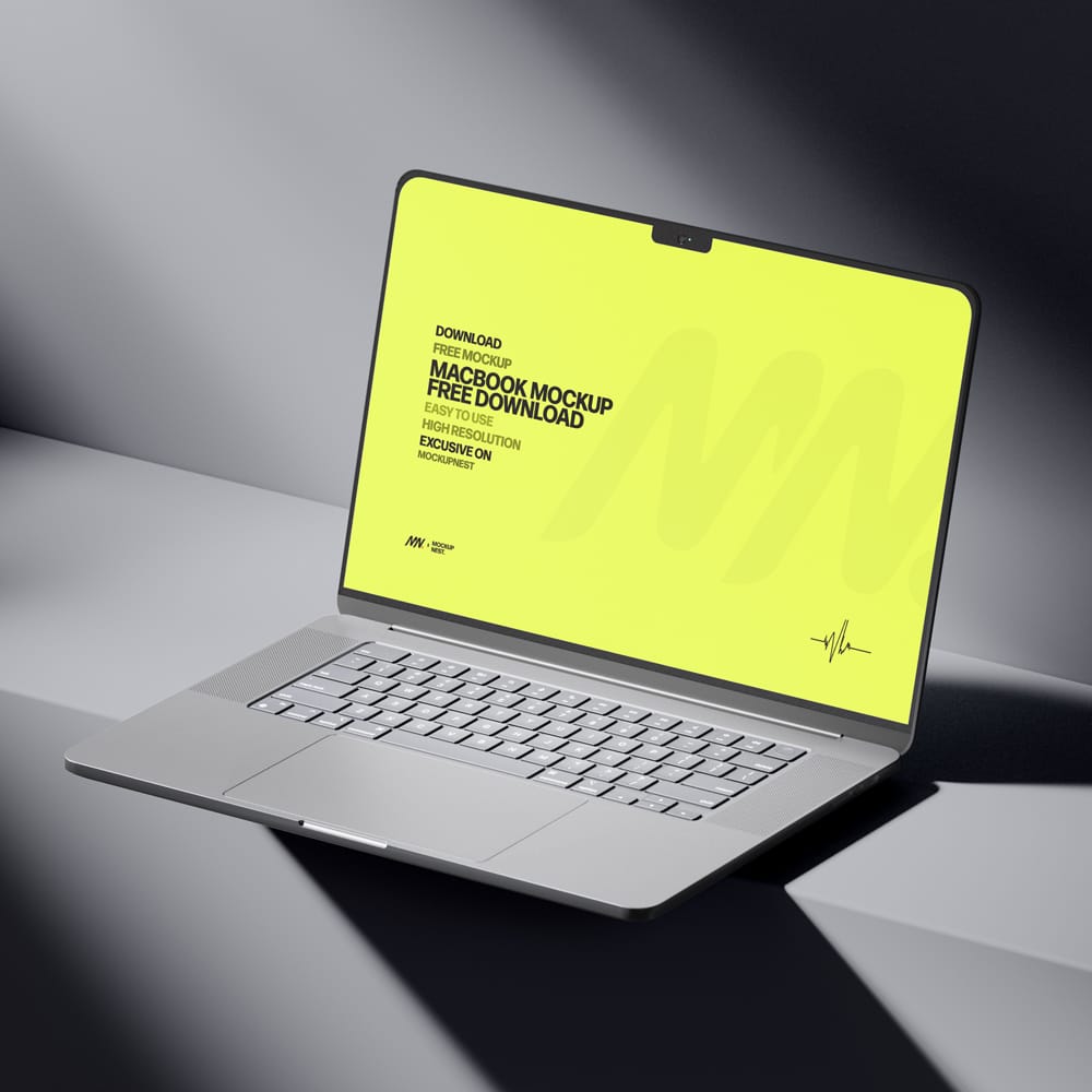Free Macbook Pro Mockup In Dark Light PSD