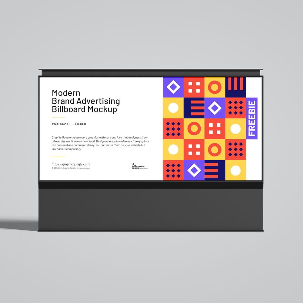 Free Modern Brand Advertising Billboard Mockup PSD