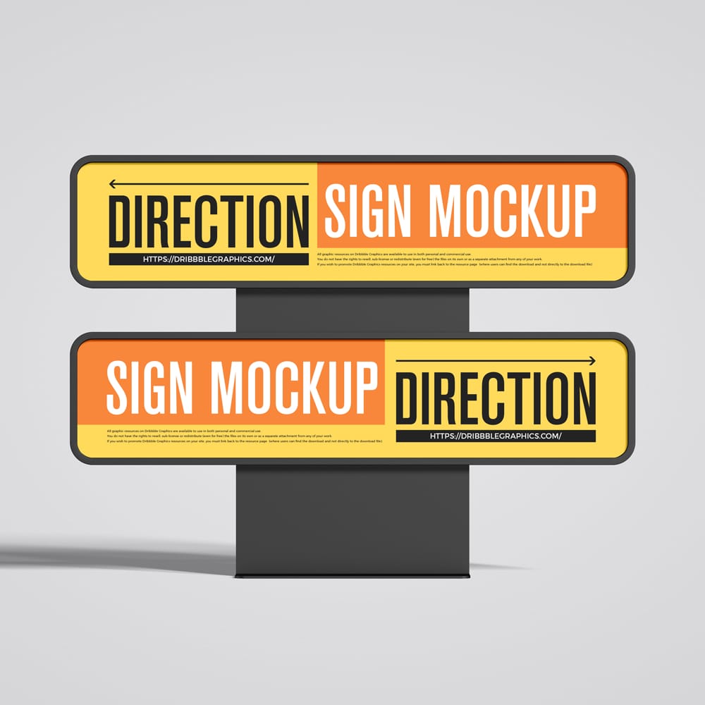 Free Modern Brand Direction Sign Mockup PSD