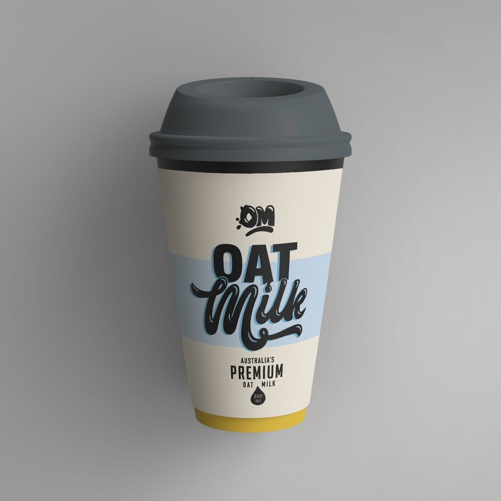 Free Oat Milk Paper Cup Mockup PSD