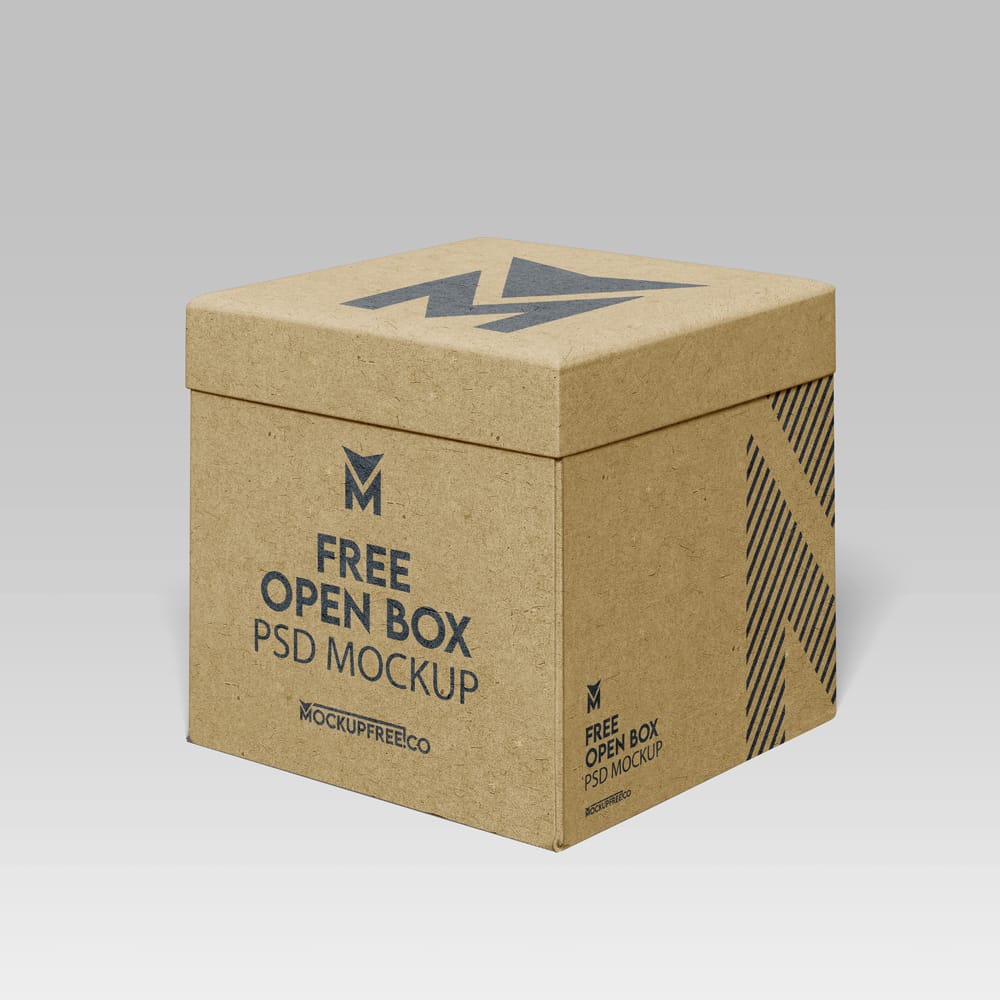 Free Open Box Mockup Template PSD