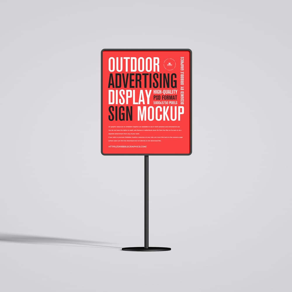 Free Outdoor Advertising Display Sign Mockup PSD