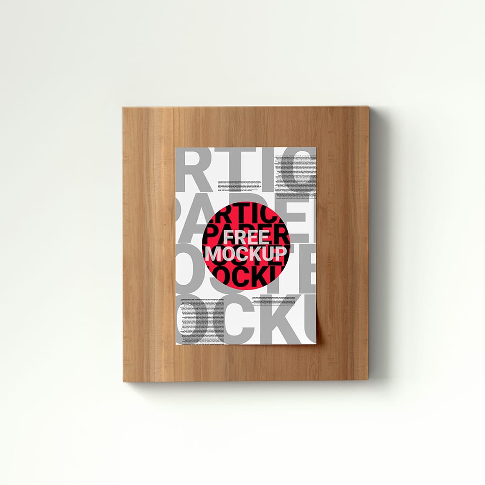 Free Pasted Vertical Poster Mockup PSD