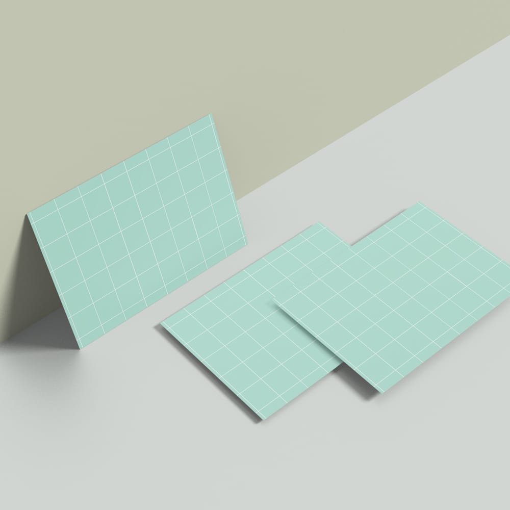 Free Perspective Post Card Mockup Template PSD