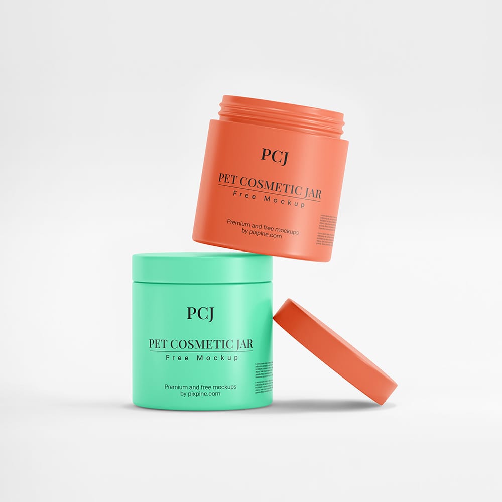 Free Pet Cosmetic Jar Mockup PSD