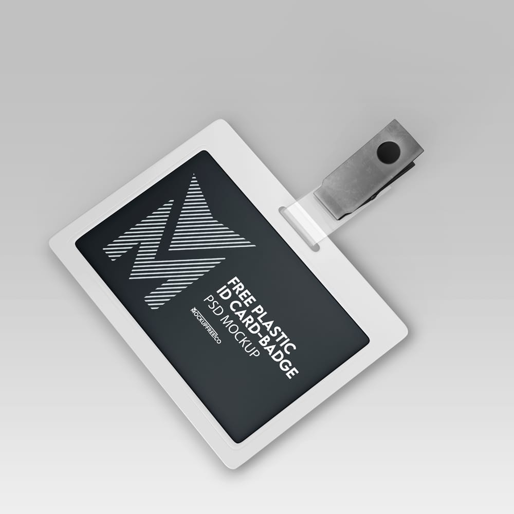 Free Plastic ID Card Badge Mockup PSD