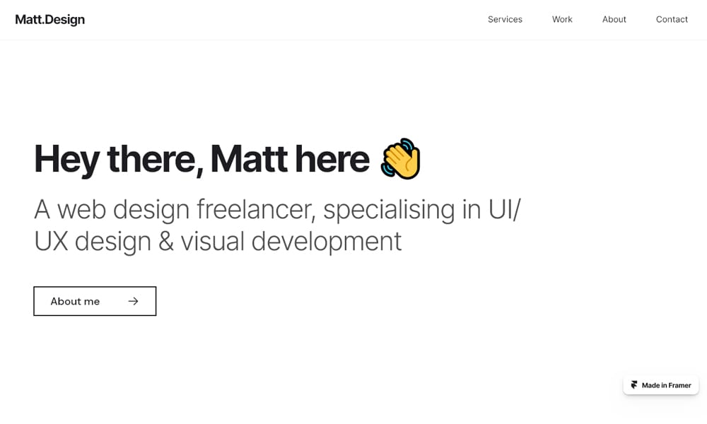 Free Portfolio Website Template for Framer