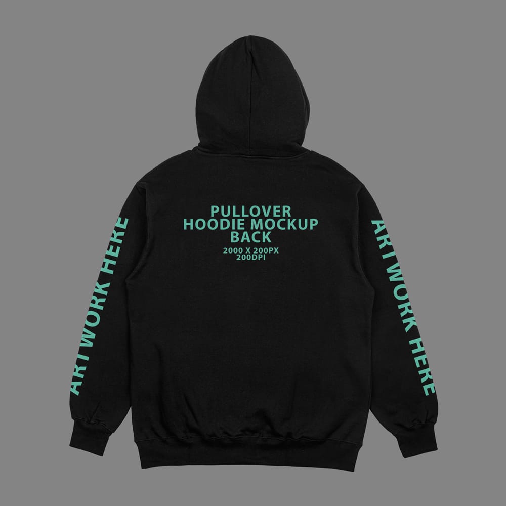 Free Pullover Hoodie Back Mockup PSD