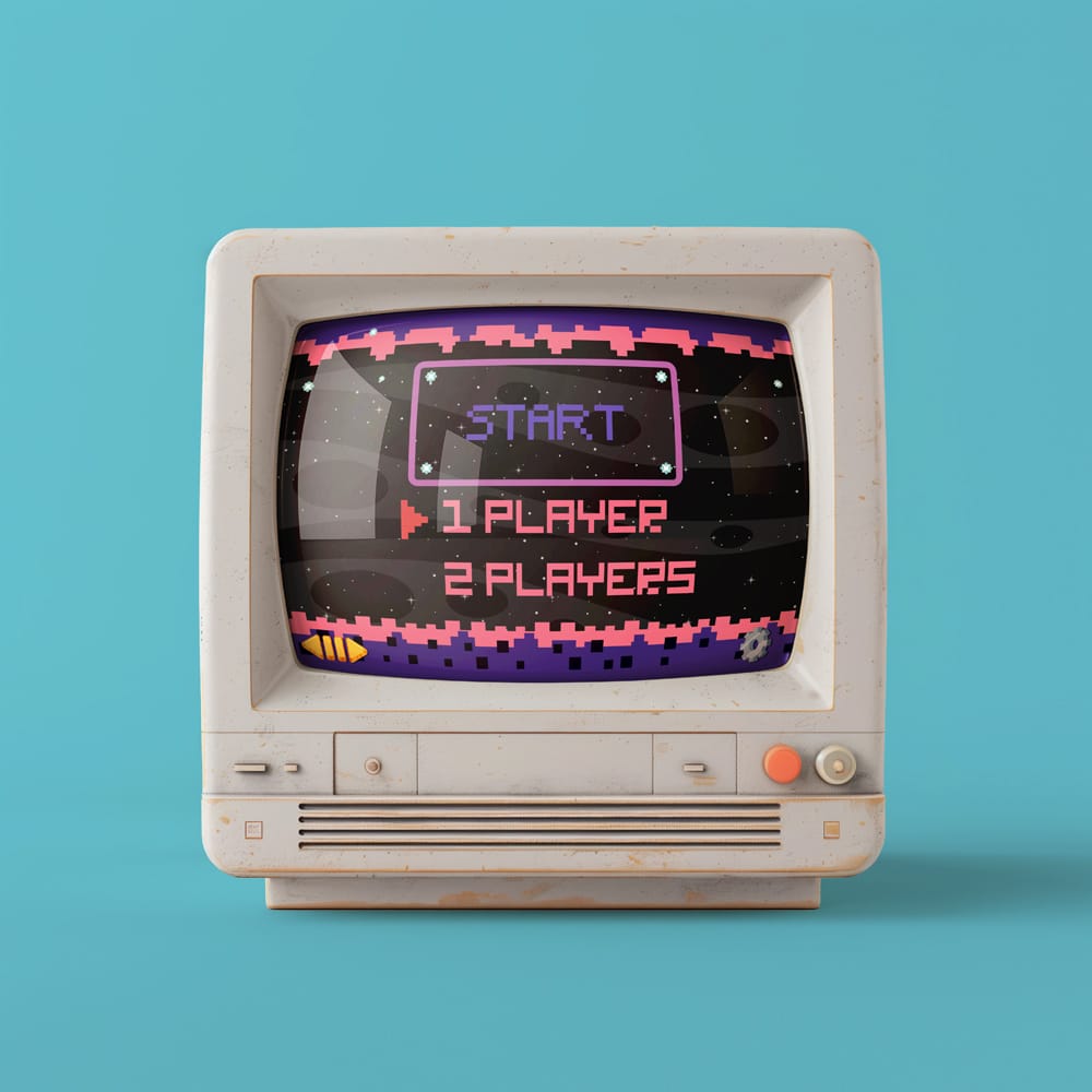 Free Retro Monitor Mockup PSD