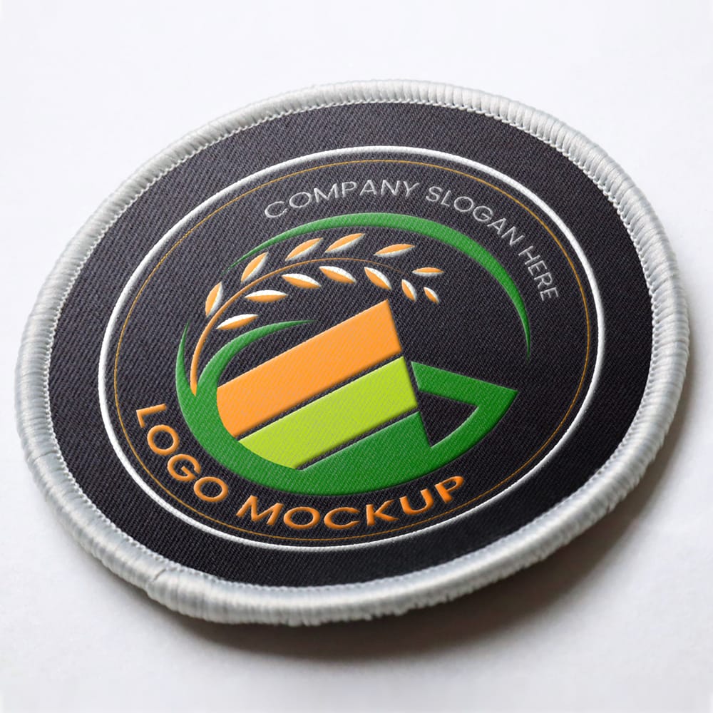 Free Rounded Textile Logo Mockup PSD