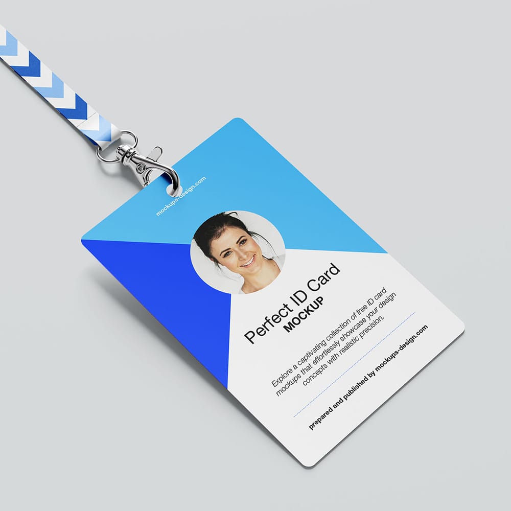 Free Simple Plastic ID Card Mockup PSD