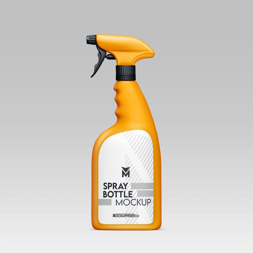Free Spray Bottle Mockup PSD