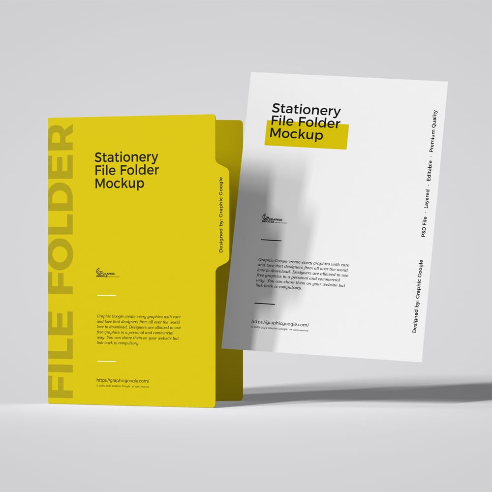 Free Stationery File Folder Mockup PSD