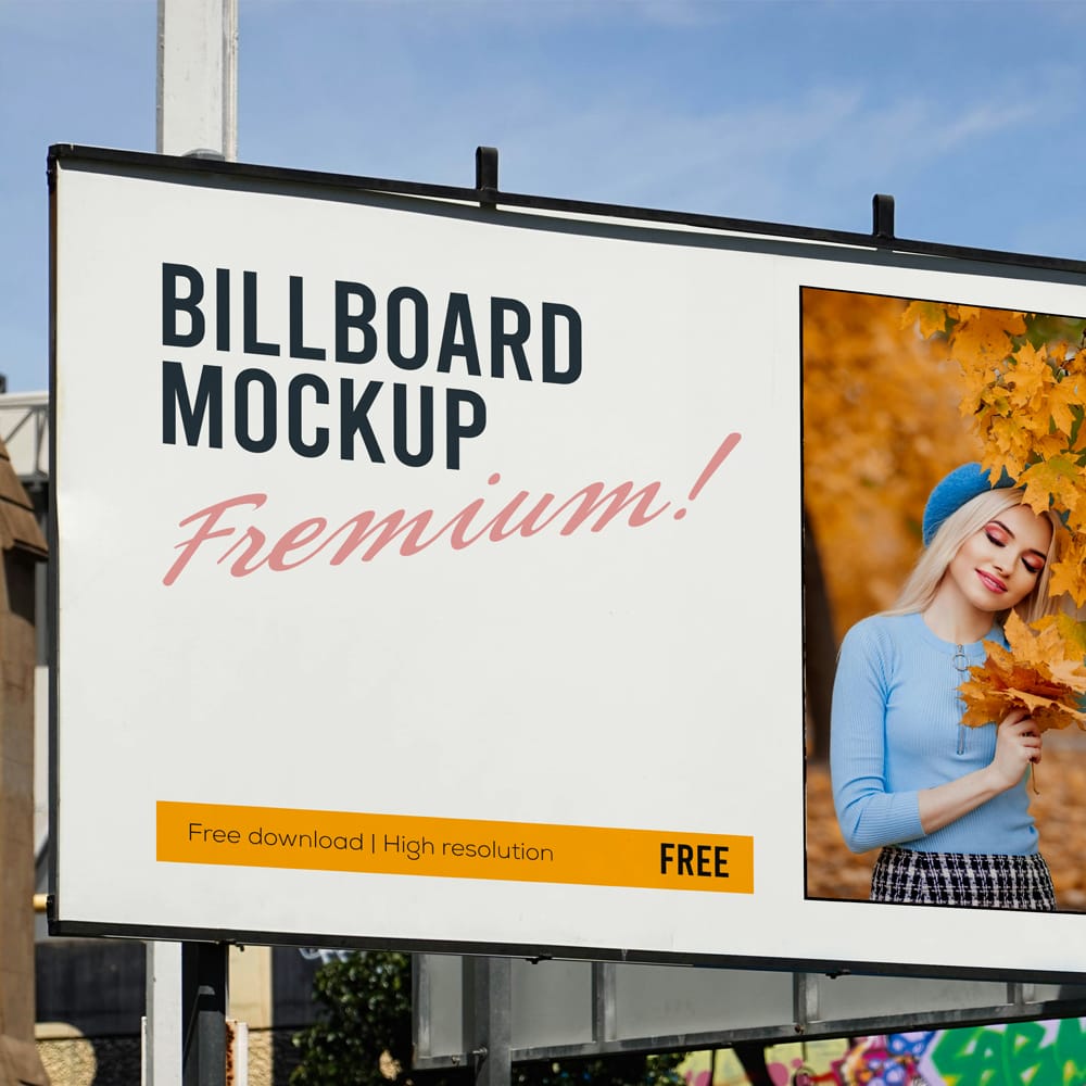 Free Street Billboard Mockup Template PSD