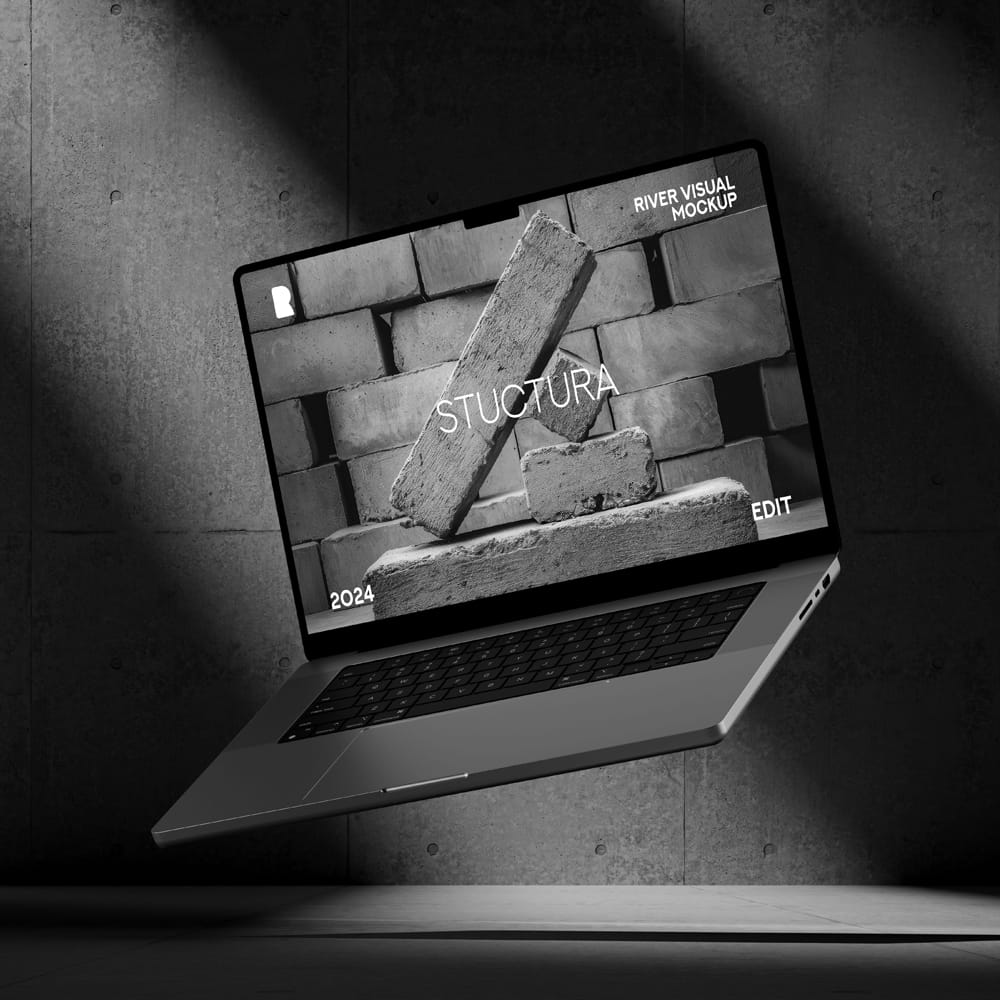 Free Stuctura Macbook Pro 16 Mockup PSD