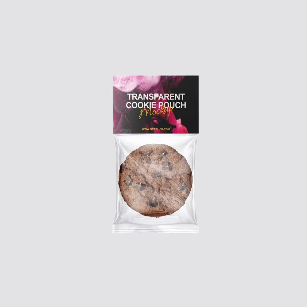 Free Transparent Cookie Pouch Mockup PSD