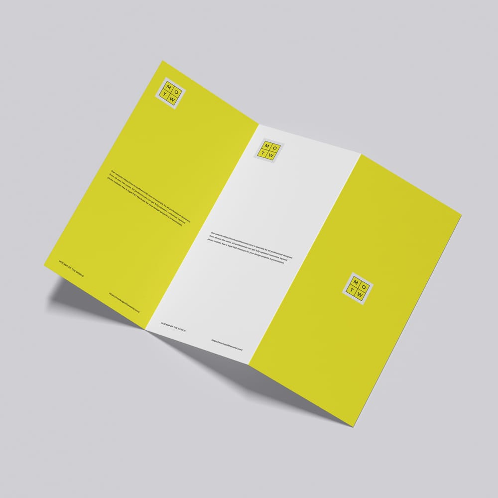 Free Tri-Fold Brochure Mockup Template PSD