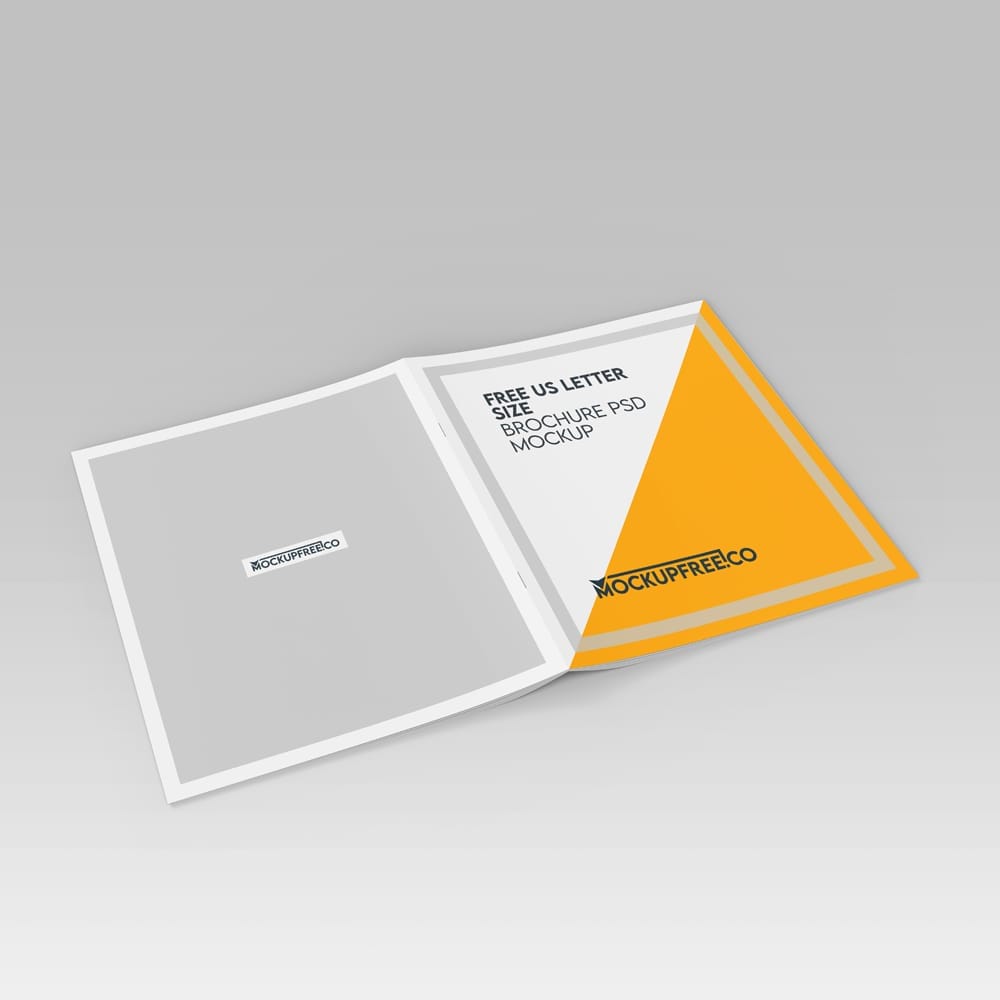 Free US Letter Size Brochure PSD Mockup PSD