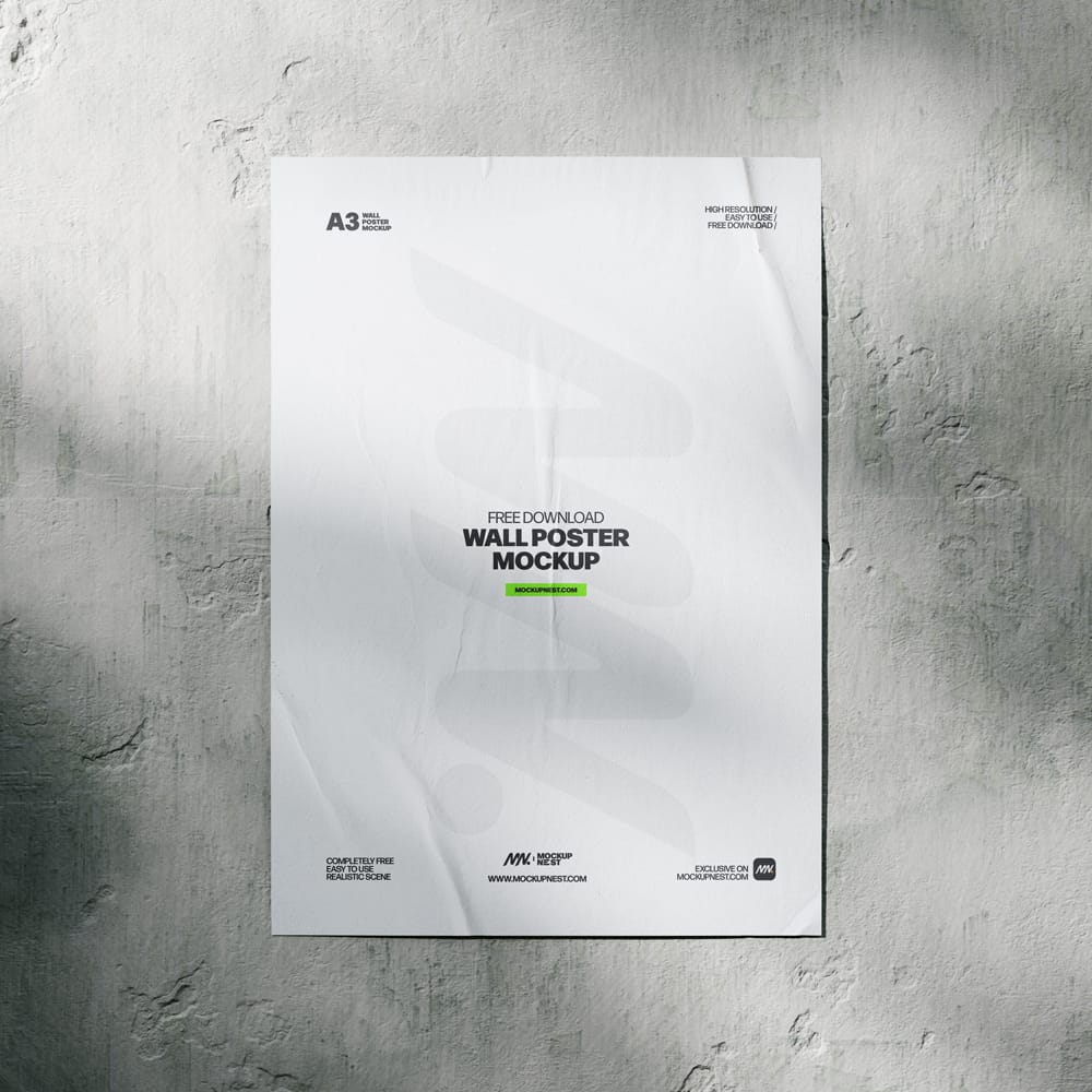 Free Wall Poster Mockup PSD