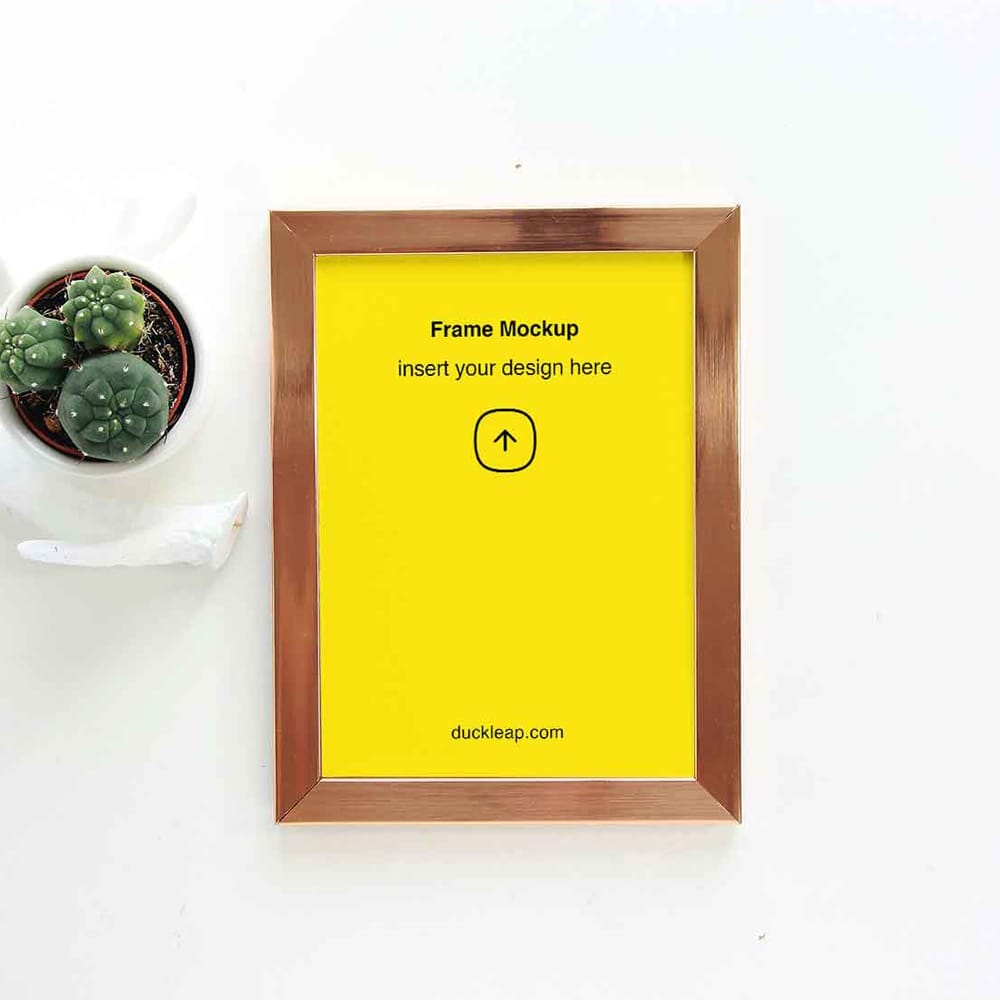 Free Wooden Picture Frame Mockup Template PSD