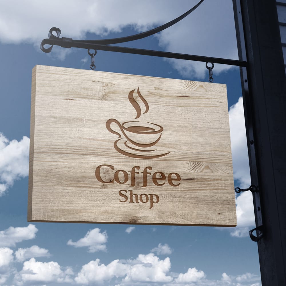 Free Wooden Shop Signage Mockup PSD