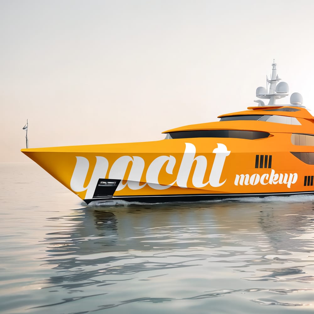 Free Yacht Mockup PSD