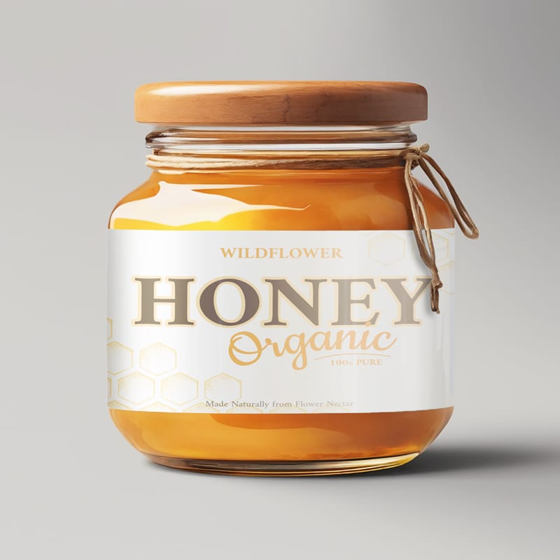 Glass Honey Jar Bottle Mockup PSD