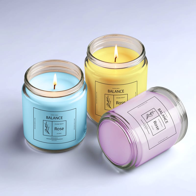 Glass Jar Candle Mockup PSD