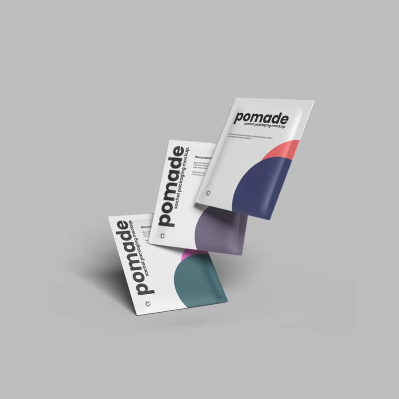 Hair Pomade Sachet Packaging Mockup PSD