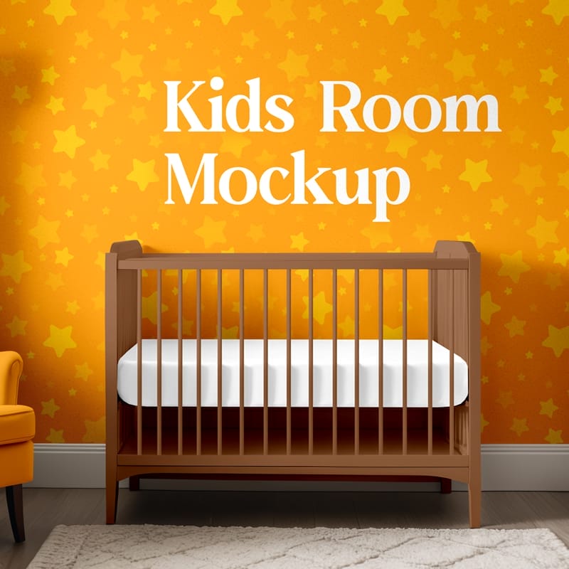 Kids Room Interior With Wall Mockup PSD