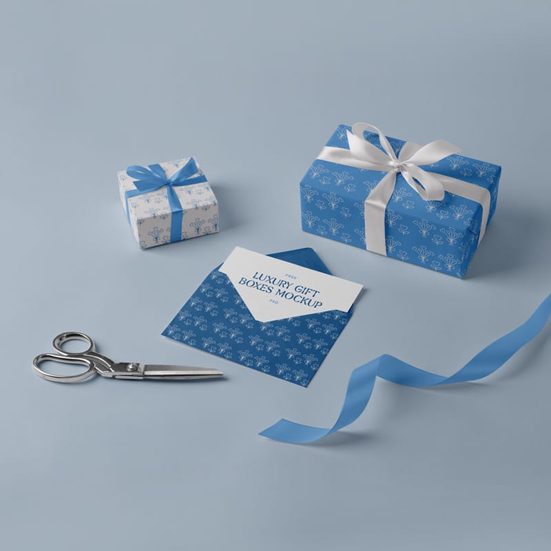 Luxury Gift Boxes Mockup PSD
