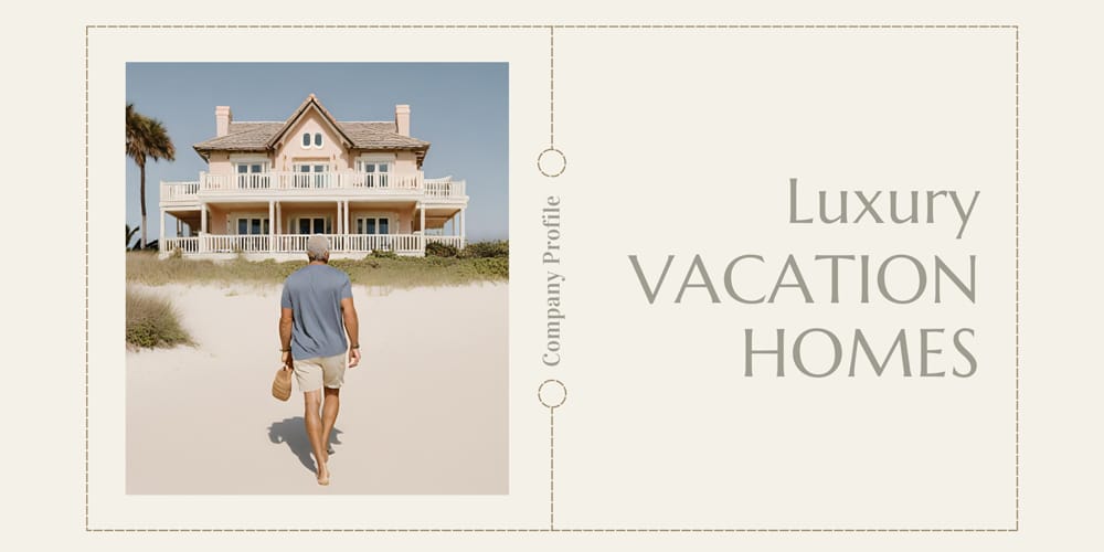 Luxury Vacation Homes Company Profile PowerPoint Template