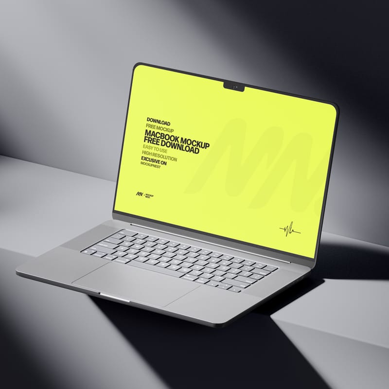 Macbook Pro Mockup In Dark Light PSD