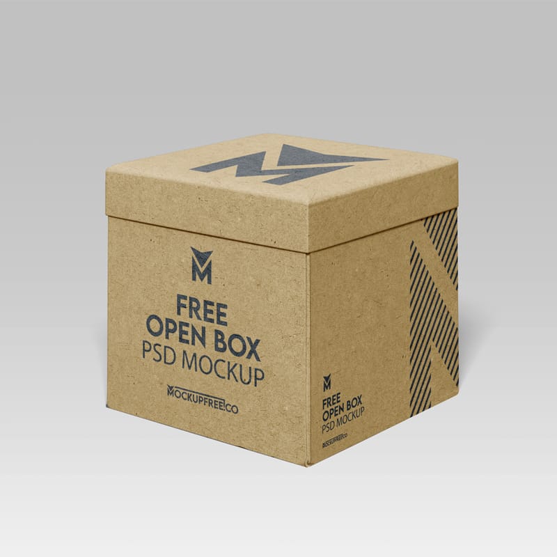 Open Box Mockup Template PSD