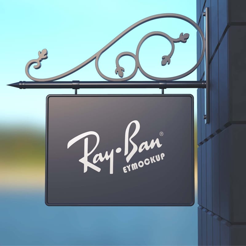 Ornament Sign Logo Mockup PSD