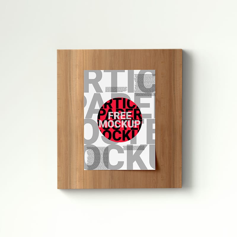 Pasted Vertical Poster Mockup PSD