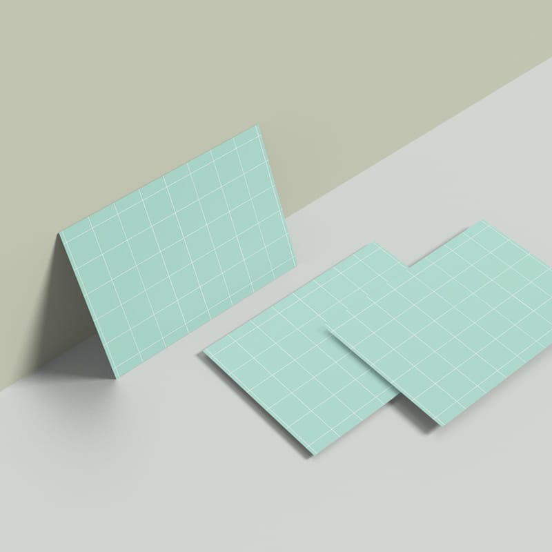 Perspective Post Card Mockup Template PSD