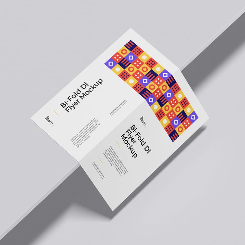 Premium Bi-Fold Dl Flyer Mockup PSD