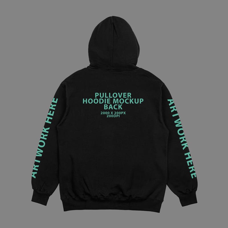 Pullover Hoodie Back Mockup PSD