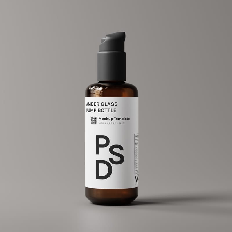 Pump Bottle With a Security Clip Closure Mockups PSD