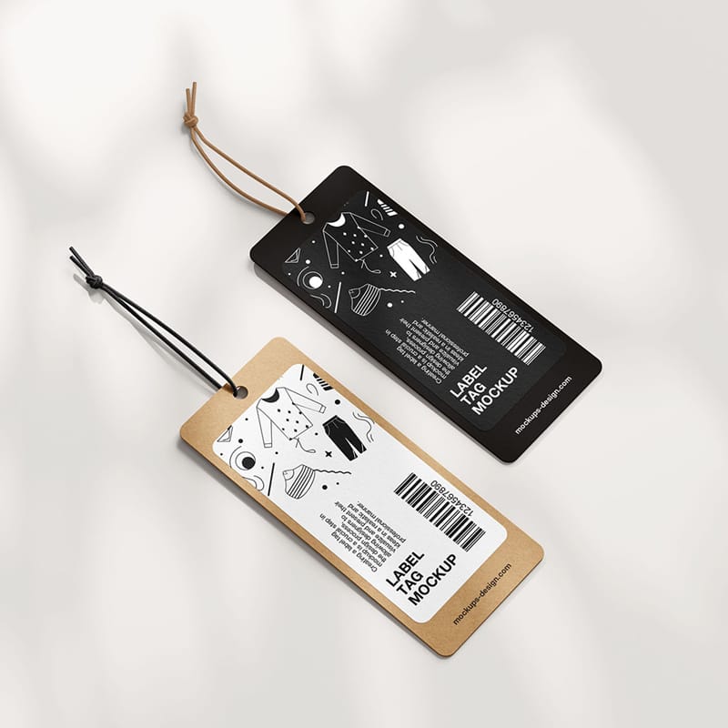 Rectangle Label Tag Mockup PSD