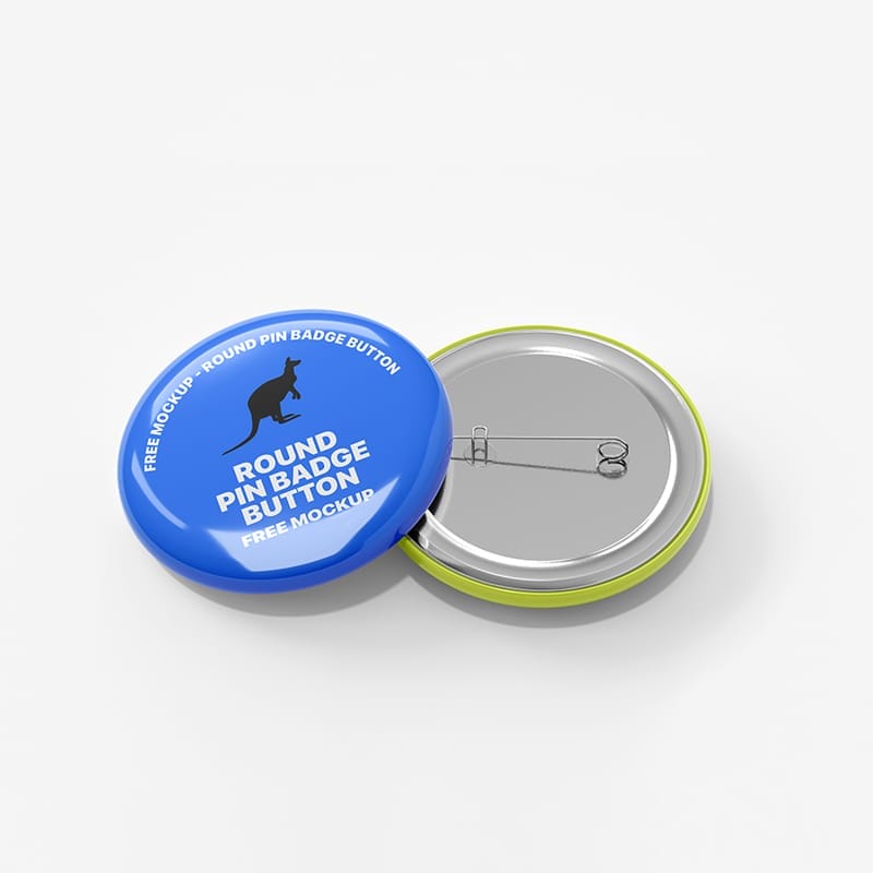 Round Pin Badge Button Mockup PSD